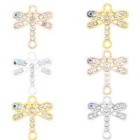 Tibetan Style Animal Pendants, Dragonfly, plated, DIY & with rhinestone, more colors for choice, nickel, lead & cadmium free, 16x17mm, 100PCs/Bag, Sold By Bag