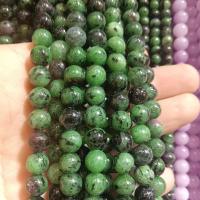 Gemstone Jewelry Beads, Ruby in Zoisite, Round, DIY & different size for choice, green, Sold By Strand