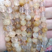 Quartz naturel bijoux perles, Rond, DIY & normes différentes pour le choix, Jaune, Vendu par brin