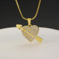 Cubic Zircon Micro Pave Brass Necklace real gold plated fashion jewelry & micro pave cubic zirconia & for woman nickel lead & cadmium free Sold By PC