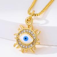 Evil Eye Jewelry Necklace Brass fashion jewelry & micro pave cubic zirconia & for woman nickel lead & cadmium free Sold By PC