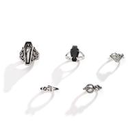 Zinc Alloy Ring Set with Acrylic plated vintage & Unisex US Ring .5-10.5 Sold By Set