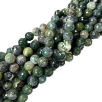 Natural Moss Agate Beads Round polished DIY Sold By Strand