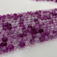 Natural Quartz Jewelry Beads Purple Phantom Quartz Round DIY Sold By Strand