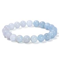 Aquamarine Bracelet, Round, Unisex & different size for choice, Length:Approx 7 Inch, Sold By PC