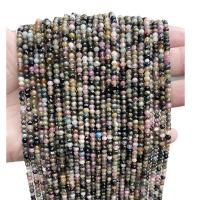 Perles bijoux en pierres gemmes, tourmaline, abaque, DIY, multicolore, 3x2mm, Environ 155PC/brin, Vendu par brin
