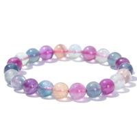 Colorful Fluorite Bracelet Round fashion jewelry & for woman 8mm Length Approx 7 Inch Sold By PC