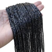 Χάντρες Κοσμήματα πολύτιμος λίθος, Μαύρο + SPINEL, Πλατεία, γυαλισμένο, DIY, 2mm, Περίπου 160PCs/Strand, Sold Με Strand