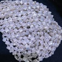 Barokowe koraliki z hodowlanych pereł słodowodnych, Perła naturalna słodkowodna, DIY, biały, 10-12mm, sprzedawane na około 15 cal Strand