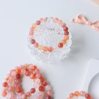 Red Agate Bracelets, Round, fashion jewelry & Unisex, mixed colors, 8mm, Length:Approx 18 cm, Sold By PC