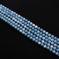 Edelstein Schmuckperlen, Naturstein, rund, DIY & verschiedene Größen vorhanden, himmelblau, verkauft per ca. 38 cm Strang