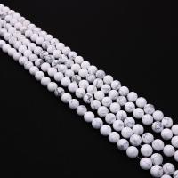 Turquoise Beads, Howlite, Round, DIY & different size for choice, white, Sold Per Approx 38 cm Strand