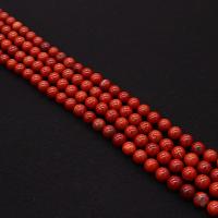 Edelstein Schmuckperlen, Roter Jaspis, rund, DIY & verschiedene Größen vorhanden, rot, verkauft per ca. 38 cm Strang