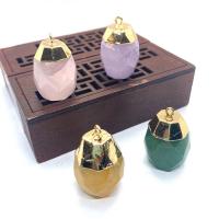 Gemstone Pendants Jewelry, Natural Stone, with Brass, gold color plated, DIY & different materials for choice & faceted, more colors for choice, 21x31mm, Sold By PC
