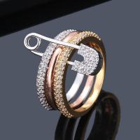 Cubic Zirconia Micro Pave Brass Ring, plated, different size for choice & micro pave cubic zirconia & for woman, more colors for choice, nickel, lead & cadmium free, Sold By PC