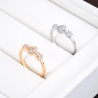 Cubic Zirconia Micro Pave Brass Ring plated & micro pave cubic zirconia & for woman nickel lead & cadmium free Sold By PC