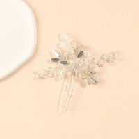 Hair Stick Brass with Plastic Pearl fashion jewelry & for woman & with rhinestone silver color nickel lead & cadmium free Sold By PC