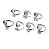 304 acciaio inox base anello a lunetta, lucido, Forma diversa per scelta & DIY, colore originale, 8mm, Diametro interno:Appross. 17mm, 50PC/borsa, Venduto da borsa