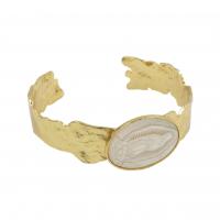 Brass Bracelet & Bangle, with Shell, gold color plated, fashion jewelry & different designs for choice & for woman, more colors for choice, nickel, lead & cadmium free, 17x24mm, Inner Diameter:Approx 57mm, Sold By PC