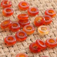 Agate Connector, Red Agate, Round, polished, DIY & different size for choice, red, Sold By PC