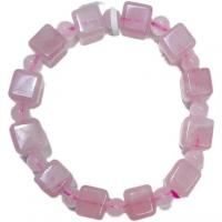Quartz Bracelets, Rose Quartz, Square, for woman, pink, 11x10mm, Length:Approx 28 cm, Sold By PC