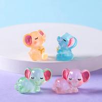 Fashion Decoration, Resin, Elephant, cute & different styles for choice & luminated, more colors for choice, 4PCs/Set, Sold By Set