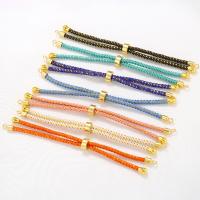 Brass Bracelet Chain, with Polyester Cord, plated, DIY, more colors for choice, nickel, lead & cadmium free, 4mm, Length:22 cm, Sold By PC