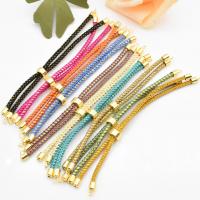 Brass Bracelet Chain, with Polyester Cord, plated, DIY, more colors for choice, nickel, lead & cadmium free, Length:11 cm, Sold By PC