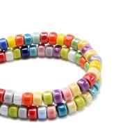 Porcelain Beads, Column, DIY, Random Color, 4x6mm, 5PCs/Bag, Sold By Bag