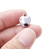 Kobber Coated Plastic Pendel, Heart, du kan DIY, sølv, 12x15mm, 20pc'er/Bag, Solgt af Bag