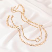 Zinc Alloy smykker halskæde, med Plastic Pearl, forgyldt, 2 stykker & mode smykker & forskellige stilarter for valg & for kvinde, nikkel, bly & cadmium fri, Solgt af sæt