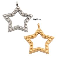 Stainless Steel Pendants, 304 Stainless Steel, Star, Vacuum Ion Plating, DIY, more colors for choice, 24x22x3mm, Hole:Approx 3mm, Sold By PC