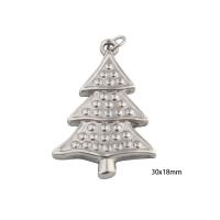 Stainless Steel Pendants, 304 Stainless Steel, Tree, Vacuum Ion Plating, DIY, silver color, 30x18x2mm, Hole:Approx 3mm, Sold By PC