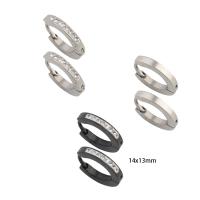 Stainless Steel Lever Back Earring 304 Stainless Steel Vacuum Ion Plating & micro pave cubic zirconia & for woman & enamel Sold By Pair