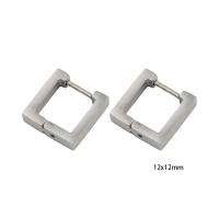 Stainless Steel Lever Back Earring, 304 Stainless Steel, Vacuum Ion Plating, for woman, silver color, 12x12x3mm, Sold By Pair