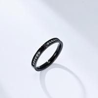 Titanium Steel Finger Ring, fashion jewelry & different size for choice & with rhinestone, more colors for choice, nickel, lead & cadmium free, Sold By PC