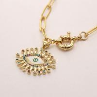 Evil Eye Jewelry Necklace Brass fashion jewelry & micro pave cubic zirconia nickel lead & cadmium free Sold By PC