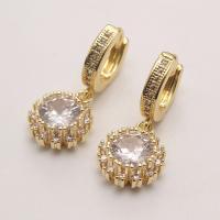 Cubic Zirconia Micro Pave Brass Earring, fashion jewelry & different styles for choice & micro pave cubic zirconia & for woman, nickel, lead & cadmium free, Sold By Pair