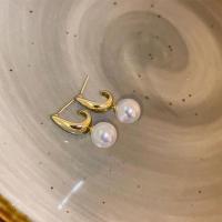Sterling Silver Jewelry orecchino, 925 sterline d'argento, with Shell Pearl, gioielli di moda & per la donna, nessuno, assenza di nichel,piombo&cadmio, Venduto da coppia