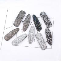 Rhinestone Hair Snap Clip, with Tibetan Style, plated, Korean style & different styles for choice & for woman, 80mm, Sold By PC