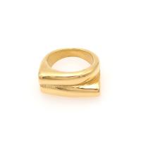 Stainless Steel Finger Ring, 304 Stainless Steel, 18K gold plated, fashion jewelry & different size for choice & for woman, golden, 11.5mm, Sold By PC