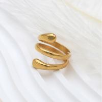 Prst prsten z nerezové oceli, 304 Stainless Steel, 18K pozlacené, módní šperky & různé velikosti pro výběr & pro ženy, zlatý, 22mm, Prodáno By PC