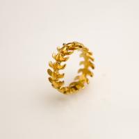 Prst prsten z nerezové oceli, 304 Stainless Steel, 18K pozlacené, módní šperky & různé velikosti pro výběr & pro ženy, zlatý, 0.9cm, Prodáno By PC