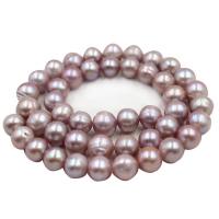 Naturalne perły słodkowodne perełki luźne, Perła naturalna słodkowodna, Lekko okrągły, DIY & różnej wielkości do wyboru, fioletowy, sprzedawane na około 36 cm Strand