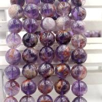 Natürlicher Quarz Perlen Schmuck, Lila+Phantom+Quarz, rund, DIY & verschiedene Größen vorhanden, violett, verkauft per ca. 37 cm Strang
