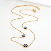 Evil Eye Jewelry Necklace Titanium Steel Vacuum Ion Plating fashion jewelry & for woman golden Length Approx 45 cm Sold By PC