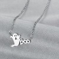 Titanium Steel Necklace Ghost Vacuum Ion Plating Halloween Design & fashion jewelry & for woman Length Approx 45 cm Sold By PC