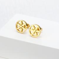 Titanium Steel  Earring, Vacuum Ion Plating, fashion jewelry & for woman & hollow, golden, 14x10mm, Sold By Pair