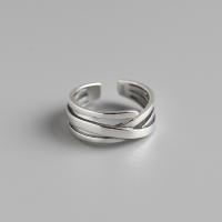Sterling Silver Nakit Finger Ring, 925 Sterling Silver, modni nakit & za žene, nikal, olovo i kadmij besplatno, 8mm, Unutarnji promjer:Približno 16.5mm, Prodano By PC
