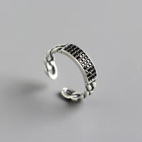 Cubic Zirconia Micro bane Sterling sølv ringe, 925 Sterling Sølv, mode smykker & Micro Pave cubic zirconia & for kvinde, nikkel, bly & cadmium fri, 4.5mm,16.5mm, Solgt af PC